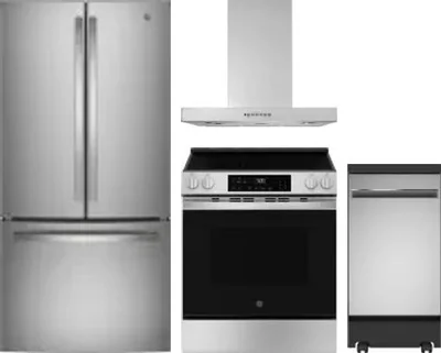 4 Piece Package Includes Refrigerator, Range, Hood And Dishwasher