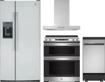 4 Piece Package Includes Refrigerator, Range, Hood And Dishwasher