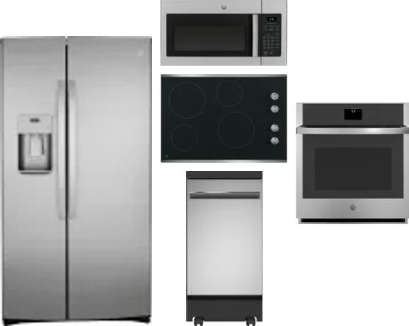 5 Piece Package Includes Refrigerator, Cooktop, Wall Oven, Microwave And Dishwasher
