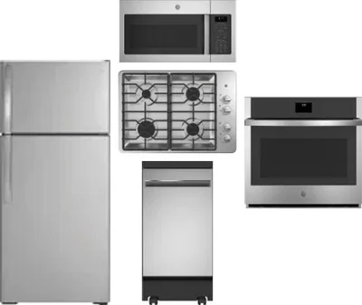 5 Piece Package Includes Refrigerator, Cooktop, Wall Oven, Microwave And Dishwasher