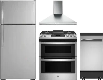 4 Piece Package Includes Refrigerator, Range, Hood And Dishwasher