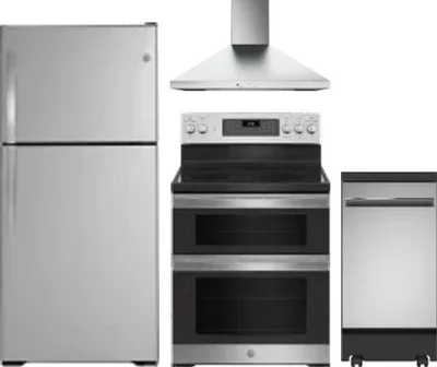 4 Piece Package Includes Refrigerator, Range, Hood And Dishwasher