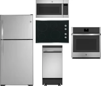 5 Piece Package Includes Refrigerator, Cooktop, Wall Oven, Microwave And Dishwasher