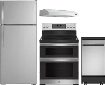 4 Piece Package Includes Refrigerator, Range, Hood And Dishwasher