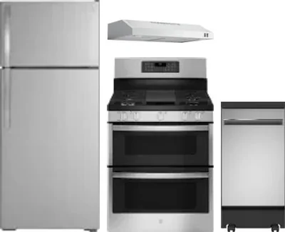4 Piece Package Includes Refrigerator, Range, Hood And Dishwasher