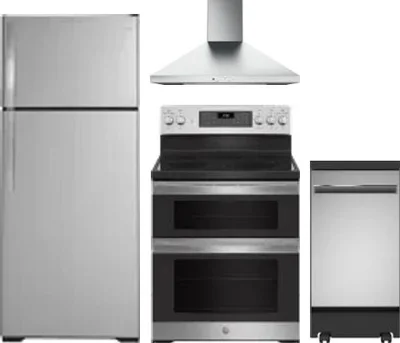 4 Piece Package Includes Refrigerator, Range, Hood And Dishwasher