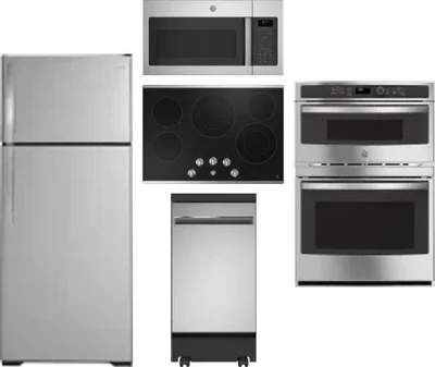 5 Piece Package Includes Refrigerator, Cooktop, Wall Oven, Microwave And Dishwasher