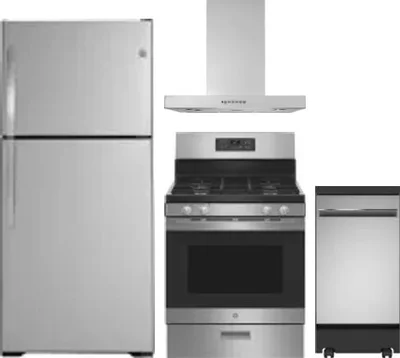 4 Piece Package Includes Refrigerator, Range, Hood And Dishwasher