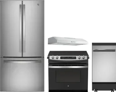 4 Piece Package Includes Refrigerator, Range, Hood And Dishwasher