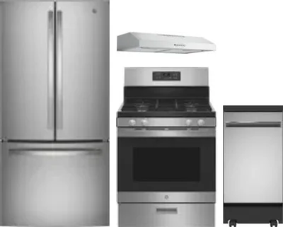 4 Piece Package Includes Refrigerator, Range, Hood And Dishwasher