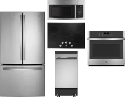 5 Piece Package Includes Refrigerator, Cooktop, Wall Oven, Microwave And Dishwasher