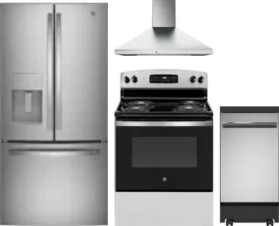 4 Piece Package Includes Refrigerator, Range, Hood And Dishwasher