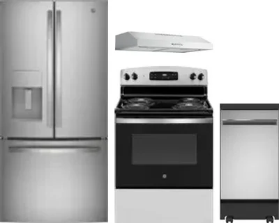 4 Piece Package Includes Refrigerator, Range, Hood And Dishwasher