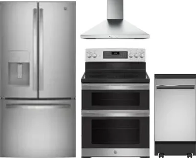 4 Piece Package Includes Refrigerator, Range, Hood And Dishwasher