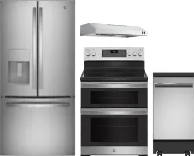 4 Piece Package Includes Refrigerator, Range, Hood And Dishwasher