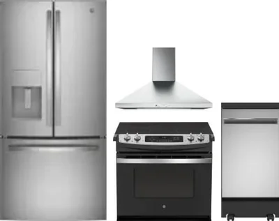4 Piece Package Includes Refrigerator, Range, Hood And Dishwasher