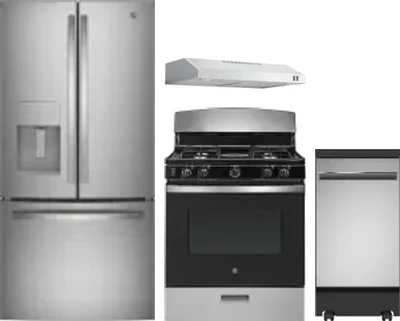 4 Piece Package Includes Refrigerator, Range, Hood And Dishwasher