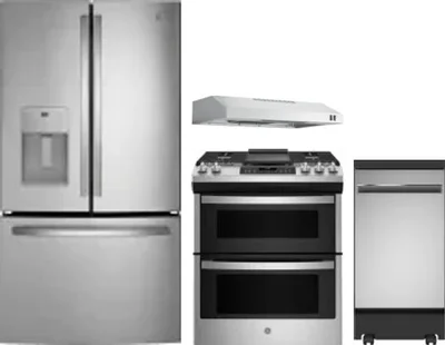 4 Piece Package Includes Refrigerator, Range, Hood And Dishwasher