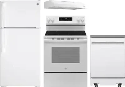 4 Piece Package Includes Refrigerator, Range, Hood And Dishwasher