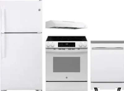 4 Piece Package Includes Refrigerator, Range, Hood And Dishwasher