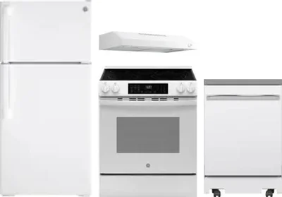 4 Piece Package Includes Refrigerator, Range, Hood And Dishwasher