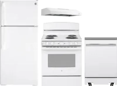 4 Piece Package Includes Refrigerator, Range, Hood And Dishwasher