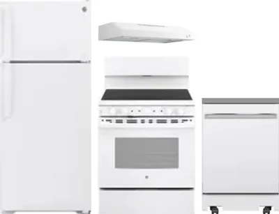 4 Piece Package Includes Refrigerator, Range, Hood And Dishwasher