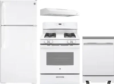 4 Piece Package Includes Refrigerator, Range, Hood And Dishwasher