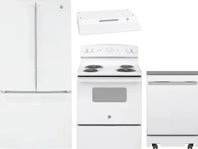4 Piece Package Includes Refrigerator, Range, Hood And Dishwasher