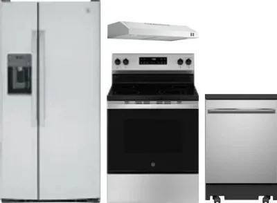 4 Piece Package Includes Refrigerator, Range, Hood And Dishwasher
