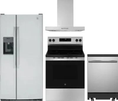 4 Piece Package Includes Refrigerator, Range, Hood And Dishwasher