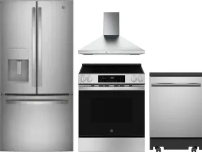 4 Piece Package Includes Refrigerator, Range, Hood And Dishwasher