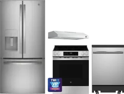 4 Piece Package Includes Refrigerator, Range, Hood And Dishwasher