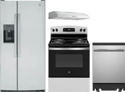 4 Piece Package Includes Refrigerator, Range, Hood And Dishwasher