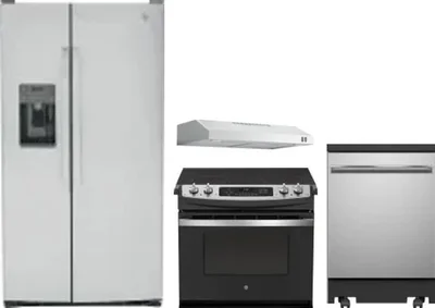 4 Piece Package Includes Refrigerator, Range, Hood And Dishwasher