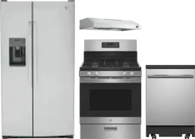 4 Piece Package Includes Refrigerator, Range, Hood And Dishwasher