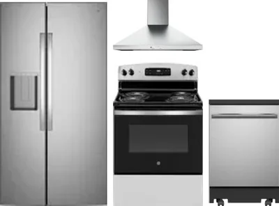 4 Piece Package Includes Refrigerator, Range, Hood And Dishwasher