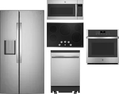 5 Piece Package Includes Refrigerator, Cooktop, Wall Oven, Microwave And Dishwasher