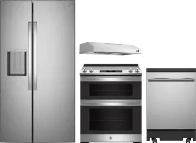 4 Piece Package Includes Refrigerator, Range, Hood And Dishwasher