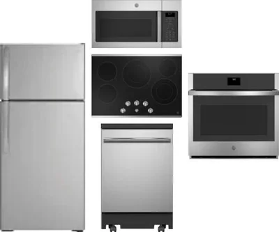 5 Piece Package Includes Refrigerator, Cooktop, Wall Oven, Microwave And Dishwasher