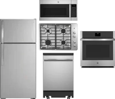 5 Piece Package Includes Refrigerator, Cooktop, Wall Oven, Microwave And Dishwasher