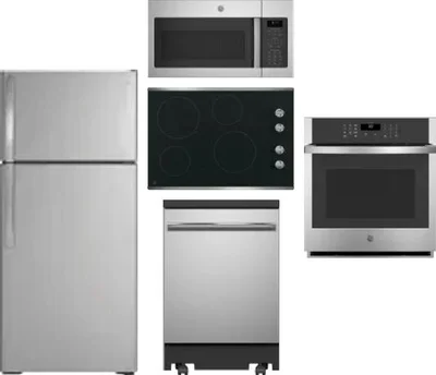 5 Piece Package Includes Refrigerator, Cooktop, Wall Oven, Microwave And Dishwasher