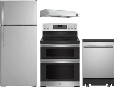4 Piece Package Includes Refrigerator, Range, Hood And Dishwasher