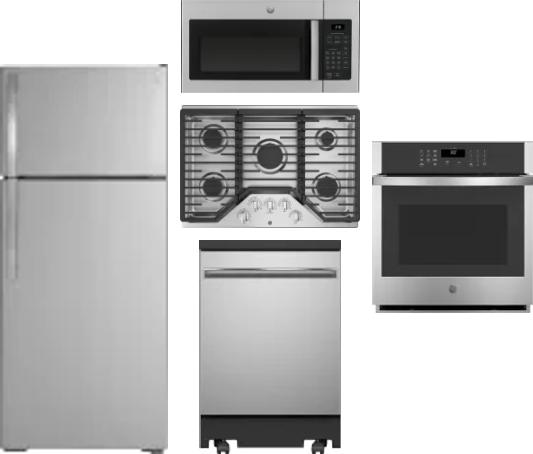 5 Piece Package Includes Refrigerator, Cooktop, Wall Oven, Microwave And Dishwasher