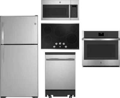 5 Piece Package Includes Refrigerator, Cooktop, Wall Oven, Microwave And Dishwasher