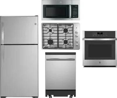 5 Piece Package Includes Refrigerator, Cooktop, Wall Oven, Microwave And Dishwasher