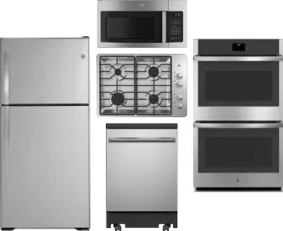 5 Piece Package Includes Refrigerator, Cooktop, Wall Oven, Microwave And Dishwasher