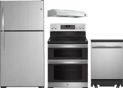 4 Piece Package Includes Refrigerator, Range, Hood And Dishwasher