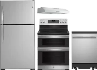 4 Piece Package Includes Refrigerator, Range, Hood And Dishwasher