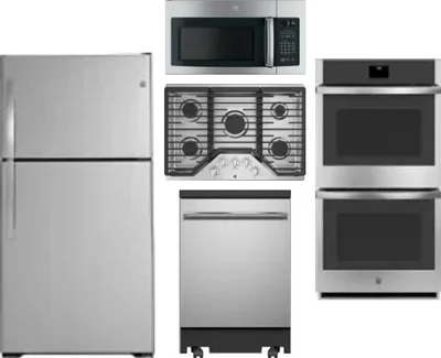 5 Piece Package Includes Refrigerator, Cooktop, Wall Oven, Microwave And Dishwasher